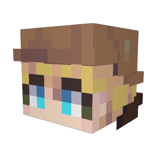 JUNGWOO11 Minecraft avatar head, 3D render