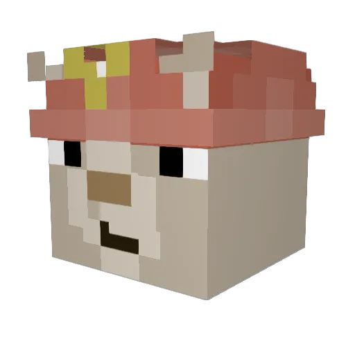 JUSLI Minecraft avatar head, 3D render