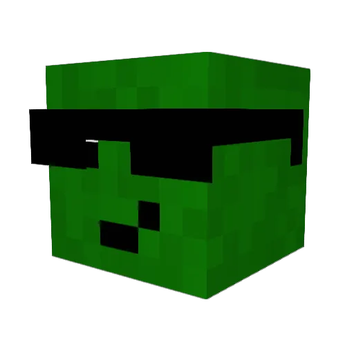 JUSTGOAFK Minecraft avatar head, 3D render