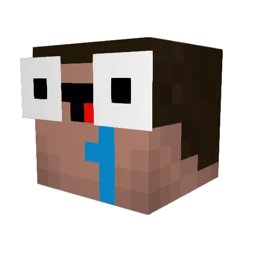 JUSTVEXX Minecraft avatar head, 3D render