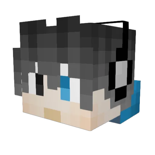 JUSTjtj Minecraft avatar head, 3D render