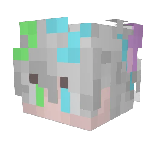 JUSTxST Minecraft avatar head, 3D render