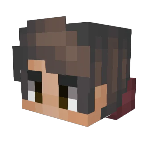 JUUUUS Minecraft avatar head, 3D render
