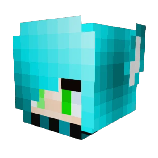 JUUZEEY Minecraft avatar head, 3D render