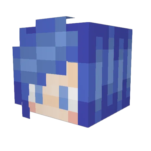 JU_NA Minecraft avatar head, 3D render