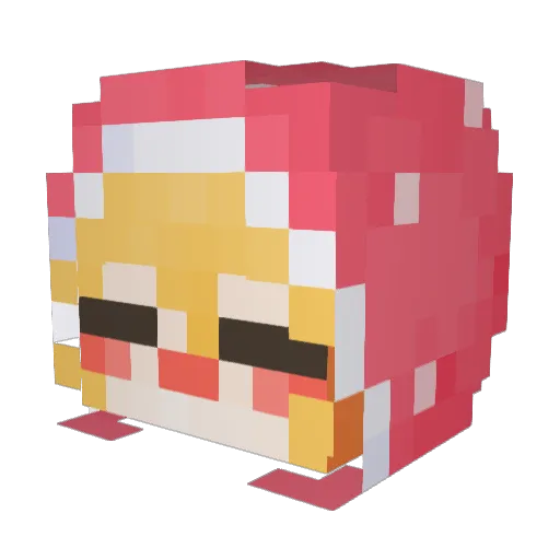JU_dong Minecraft avatar head, 3D render