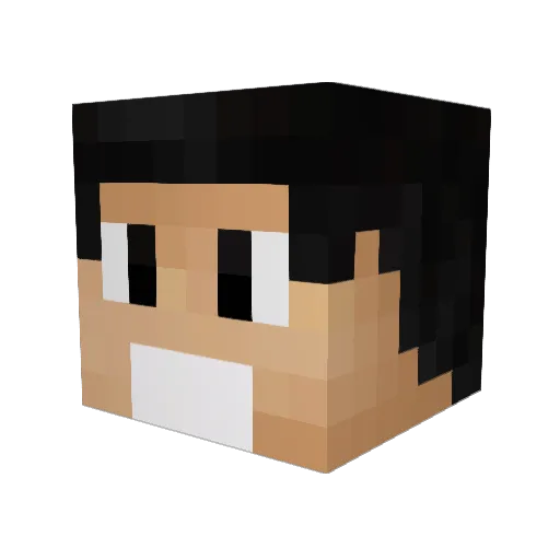JV002gg Minecraft avatar head, 3D render