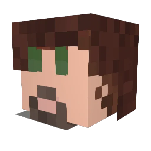 JVB Minecraft avatar head, 3D render