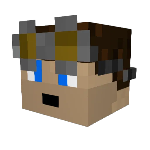 JVdiamondminer Minecraft avatar head, 3D render