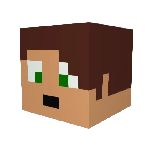 JW10_Does_YT Minecraft avatar head, 3D render
