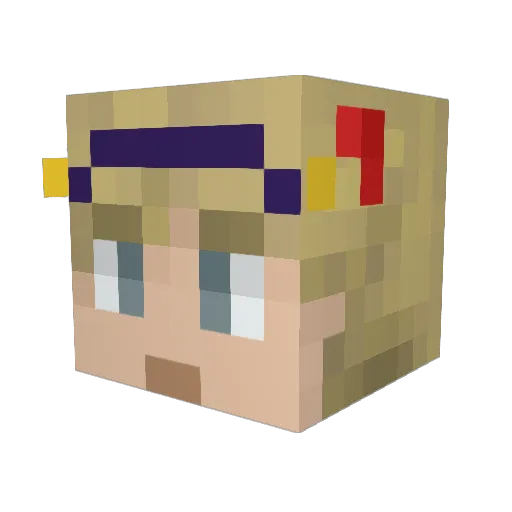JWJ Minecraft avatar head, 3D render