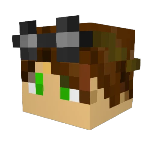 JWuubs Minecraft avatar head, 3D render