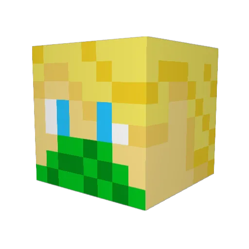 JXS009 Minecraft avatar head, 3D render
