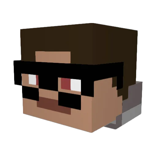JYPlays Minecraft avatar head, 3D render