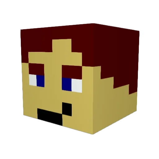 JZ107 Minecraft avatar head, 3D render
