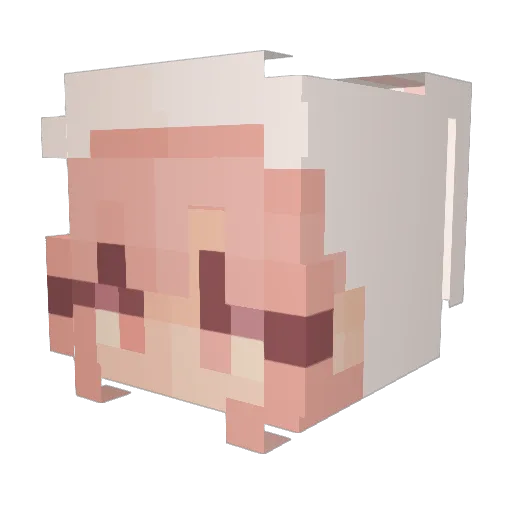 JZJZ0000 Minecraft avatar head, 3D render