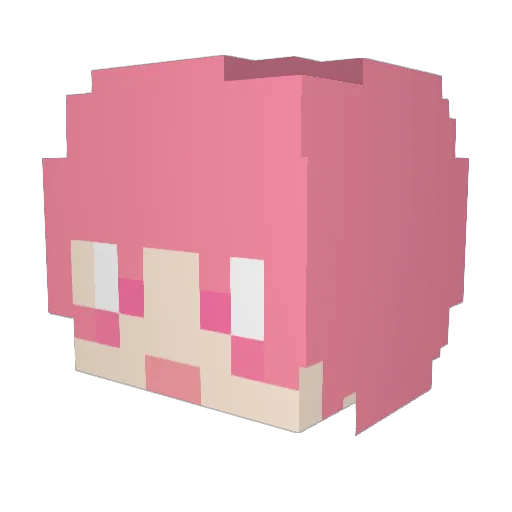 J_1_00 Minecraft avatar head, 3D render