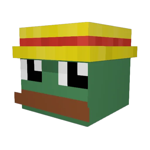 J_GD Minecraft avatar head, 3D render