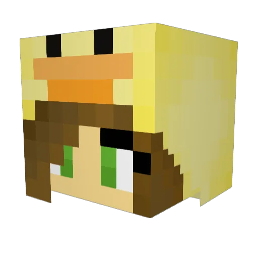 J_stified Minecraft avatar head, 3D render