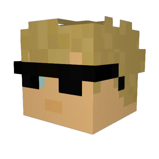 Ja311ke Minecraft avatar head, 3D render