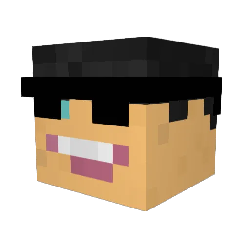 JaMcSu Minecraft avatar head, 3D render
