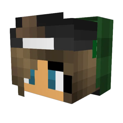 JaNisamPadla Minecraft avatar head, 3D render