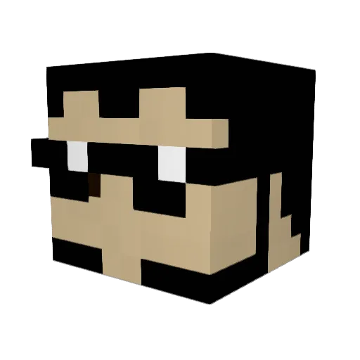 JaQbPL Minecraft avatar head, 3D render