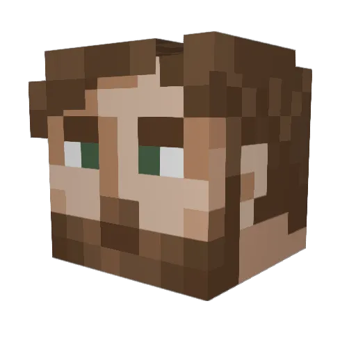 JaRuffe Minecraft avatar head, 3D render