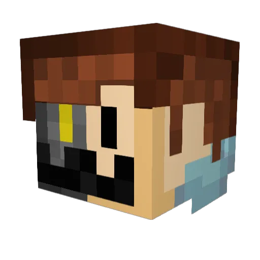 JaZx_ Minecraft avatar head, 3D render