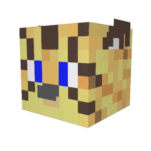 Ja_Ocelot Minecraft avatar head, 3D render