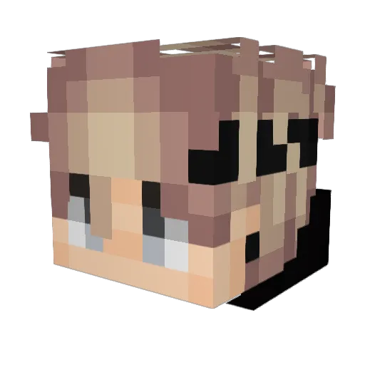 Jaavi Minecraft avatar head, 3D render
