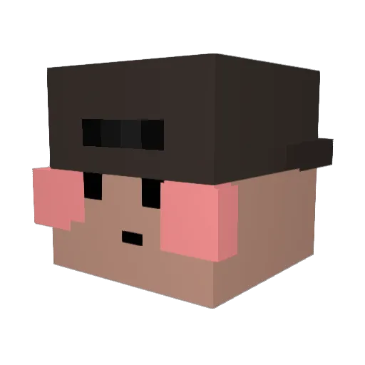 Jaavzkw Minecraft avatar head, 3D render