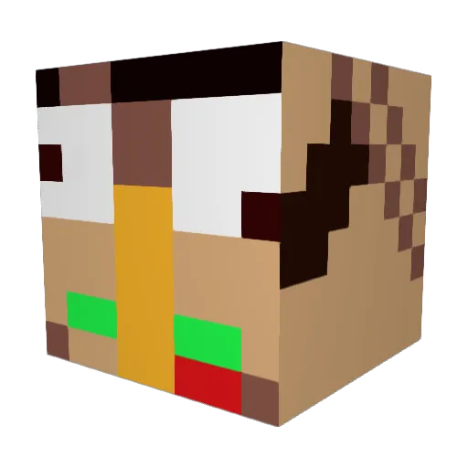 Jabbathebings Minecraft avatar head, 3D render