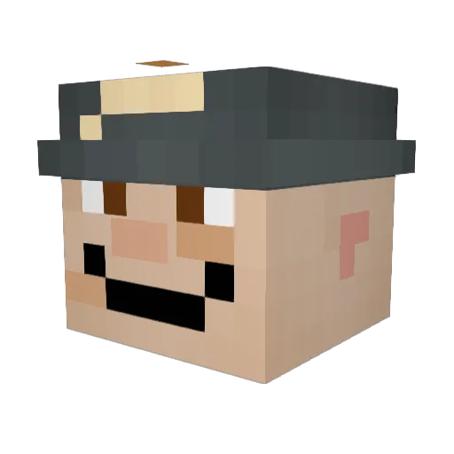 Jabbyst Minecraft avatar head, 3D render
