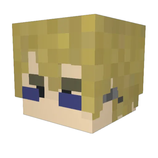Jabisu Minecraft avatar head, 3D render