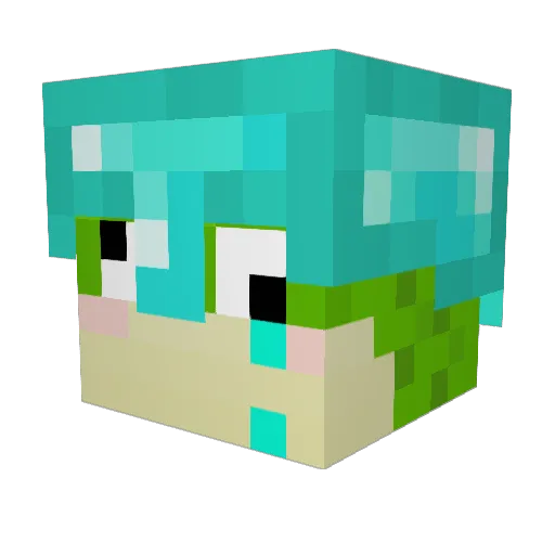 Jabliski Minecraft avatar head, 3D render