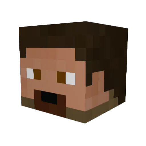 Jabrick42 Minecraft avatar head, 3D render