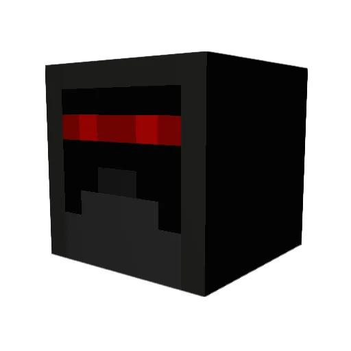 JacBlack Minecraft avatar head, 3D render