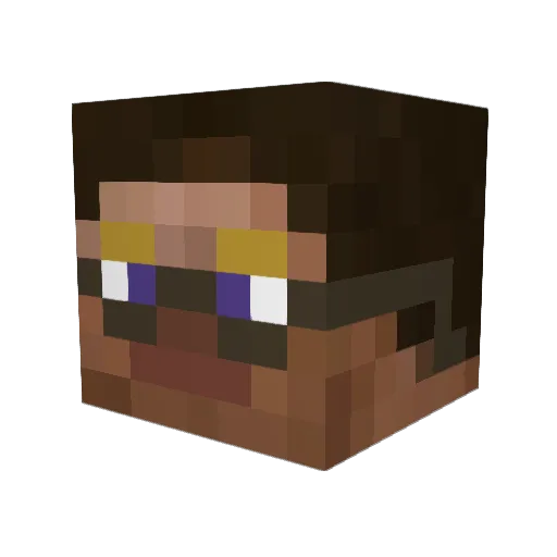 JacGreen Minecraft avatar head, 3D render