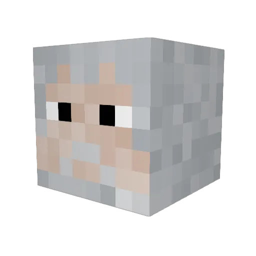 Jacajowi Minecraft avatar head, 3D render