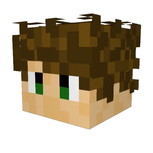Jace8bit Minecraft avatar head, 3D render