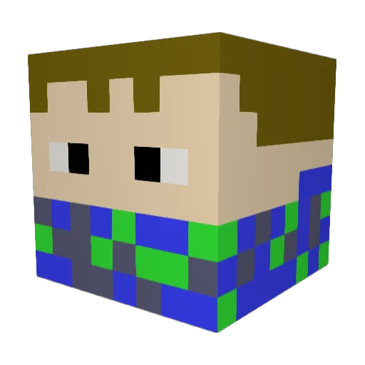 Jacem07 Minecraft avatar head, 3D render