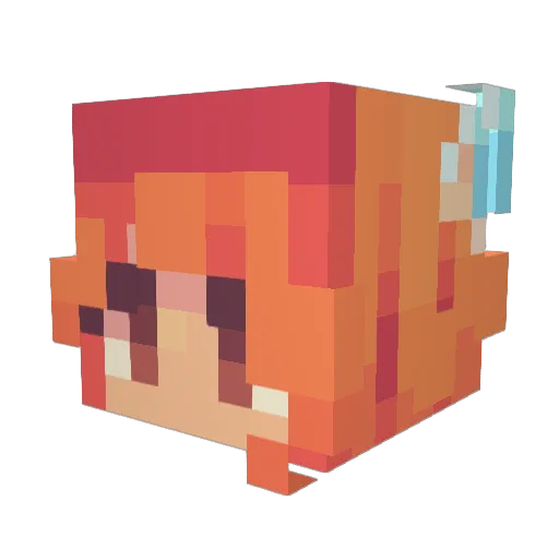 Jaciisaur Minecraft avatar head, 3D render