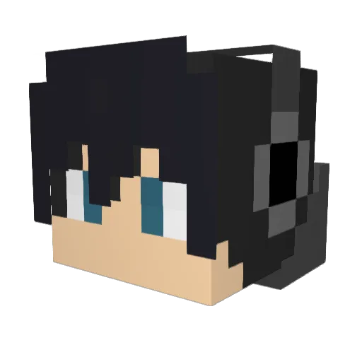 Jack0_XS Minecraft avatar head, 3D render