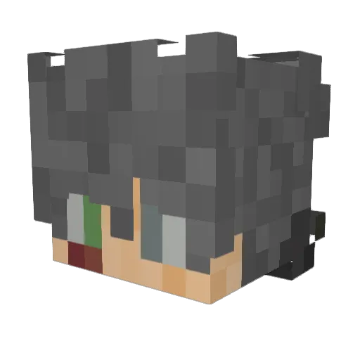 Jack204_ Minecraft avatar head, 3D render