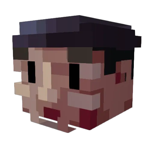 Jack2 Minecraft avatar head, 3D render