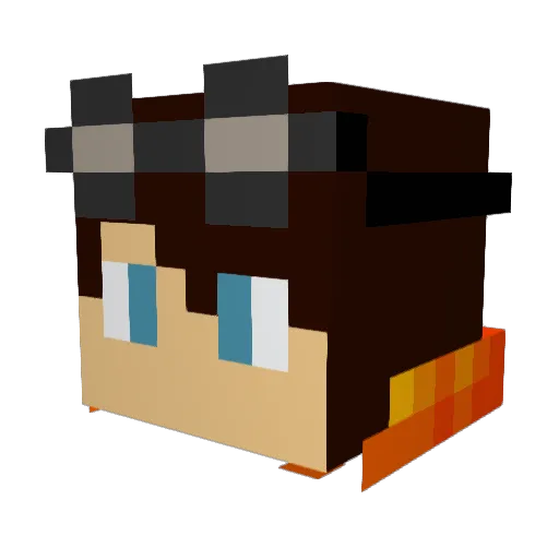 Jack71 Minecraft avatar head, 3D render