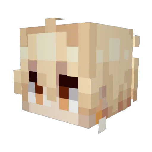 JackA_person Minecraft avatar head, 3D render