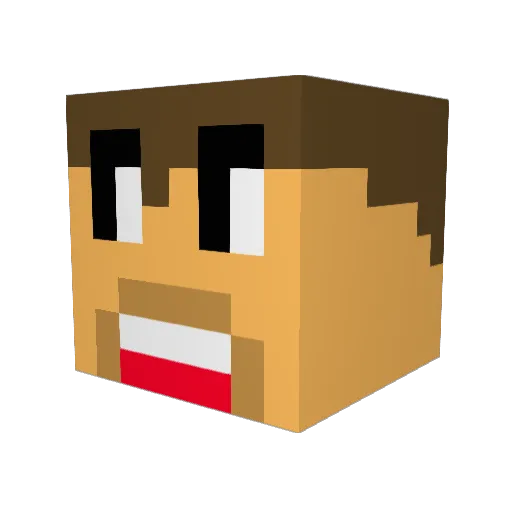 JackAttackPlays Minecraft avatar head, 3D render