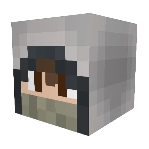 JackCrystal1 Minecraft avatar head, 3D render